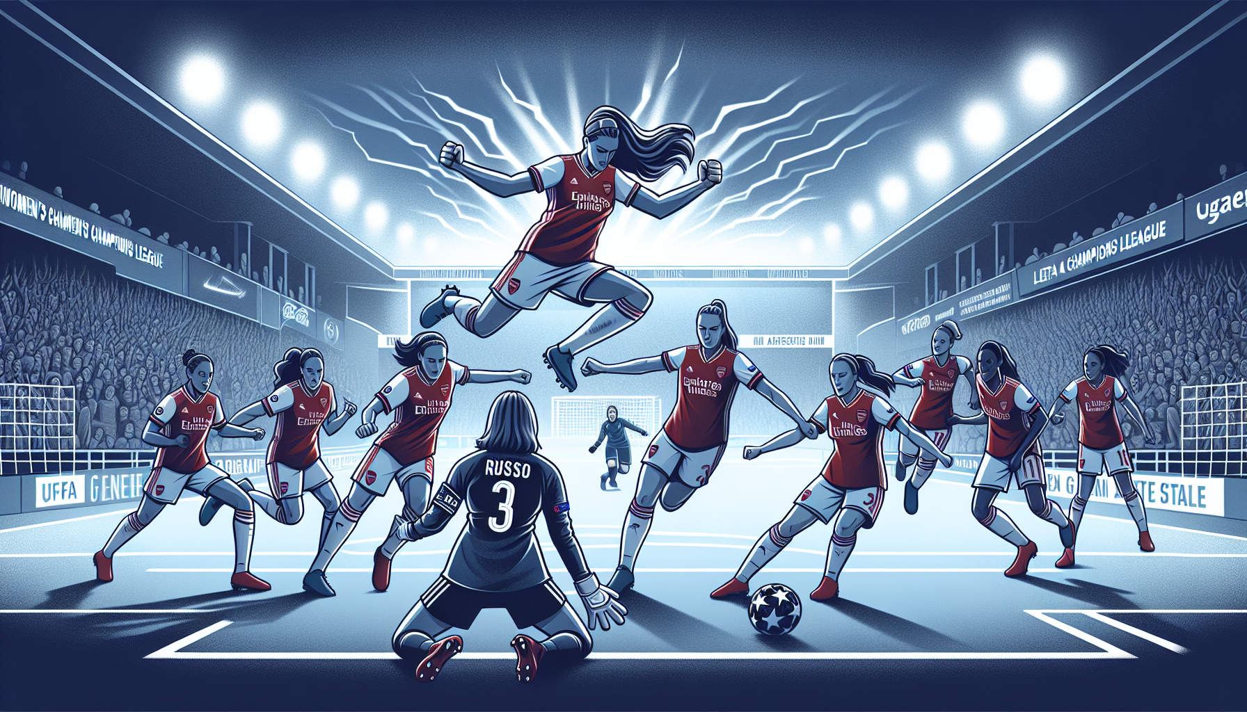 아스널의 UEFA 여자 챔피언스 리그 8강전 반격과 루소의 영웅적 활약